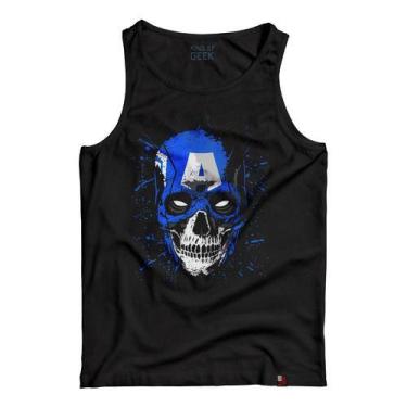 Imagem de Camiseta Regata Capitão América Os Vingadores Caveira Geek - KING OF G