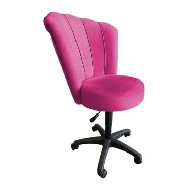 Imagem de Cadeira Giratória Mocho para Escritório Tecido Veludo Várias Cores - E