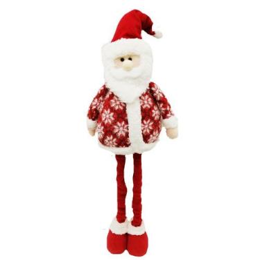 Imagem de Boneco Decoração de Natal Papai Noel Com Gorro Vermelho 55 cm Roupa em