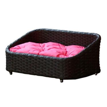 Imagem de Cama Pet Chaise Pet Retangular Fibra Alumínio Cão E Gato - Trama, Pret