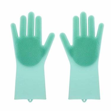 Imagem de Luvas Lava Louça Silicone Macio Massagem Pet Frutas Lavagem - OEM