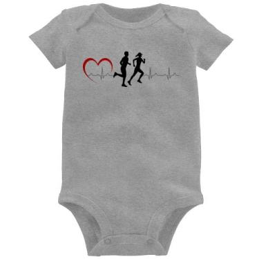 Imagem de Body Bebê Batimentos Cardíacos Corrida Coração - Foca na Moda, Cinza, 