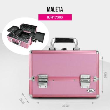 Imagem de Maleta Profissional de Maquiagem Rosa Jacki Design