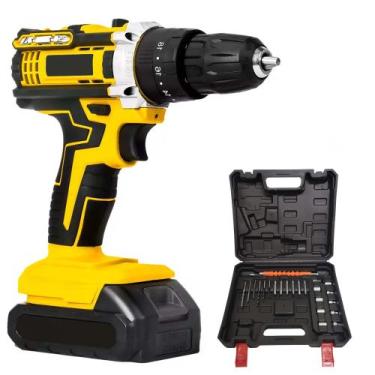 Imagem de Parafusadeira Furadeira 2 Baterias Bivolt com Maleta Ferramentas Const