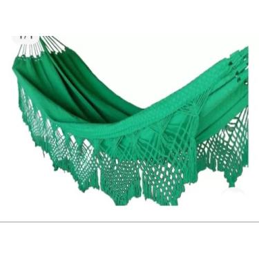 Imagem de rede de dormir casal verde bandeira algodao resistente - redespotiguar