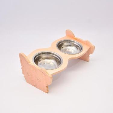 Imagem de Comedouro Duplo De Silhueta de Cachorro C/ Comedouro de Inox - Utilitá