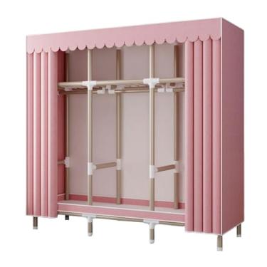 Imagem de Guarda-roupa Armário de guarda-roupa portátil simples armário de armazenamento autônomo rack de roupas armário de pé para casa fácil de montar armário