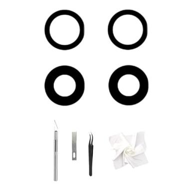 Imagem de 2 conjuntos/4 peças - Substituição de vidro da lente traseira da câmera traseira para iPhone 12 e iPhone 12 Mini, kit de substituição de vidro de lente traseira com adesivo pré-instalado e kits de