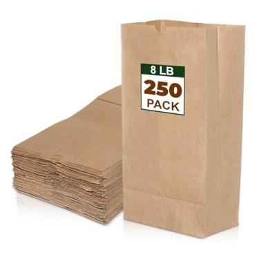 Imagem de 8 Lb Brown Paper Lunch Bags - 250 Pcs | Bulk Disposable Brown Bags - Lunch Bags, Grocery Bags Kraft Paper Sacks, Paper Sandwich Bags, Takeout Bags | Earth-Friendly Choice Brown Paper Bags