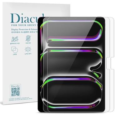 Imagem de Diacube Pacote com 2 protetores de tela PET 6H com revestimento de vidro para iPad Pro 11 polegadas M4 2024, HD transparente, compatível com rosto e Apple Pencil, antiluz azul, inquebrável, fácil