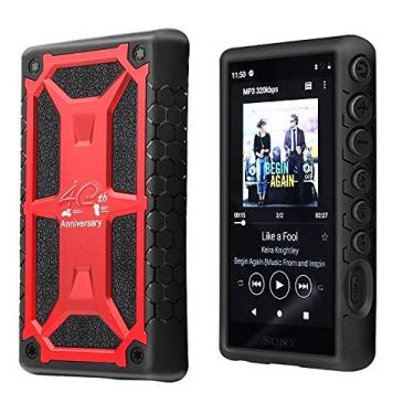 Imagem de Capa para Sony Walkman NW-A100 A105 A106, antiderrapante, antiqueda, à prova de choque, capa protetora completa para Sony Walkman NW-A100 A105 A105HN A106 A106HN A100TPS (vermelho)