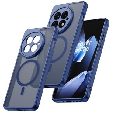 Imagem de MAKAVO Capa magnética para OnePlus 13 [compatível com MagSafe] Capa de telefone translúcida fosca à prova de choque com capa para câmera, One Plus 13 fina, mas de grau militar, à prova de quedas, capa
