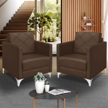 Imagem de kit 2 Poltrona Helena Decorativa Clinica e recepção tecido suede - me,