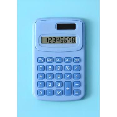 Imagem de Mini Calculadora De Bolso Colorida 8 Dígitos B-Max K-09 - BMAX, Azul