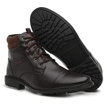 Imagem de COTURNO MASCULINO CAFÉ BOTA CANO CURTO MODERNO ELEGANTE E CONFORTÁVEL (44, CAFÉ)