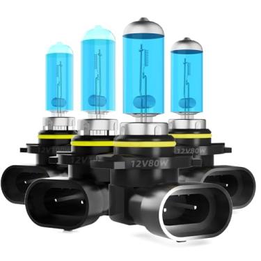 Imagem de DMEPUGI Lâmpadas de farol adequadas para Honda Civic 2004-2013, 2014-2015 Sedan, 9005 9006 Combo de feixe alto baixo, lâmpadas de halogêneo de alto desempenho 5500K super brilhante, 4 peças