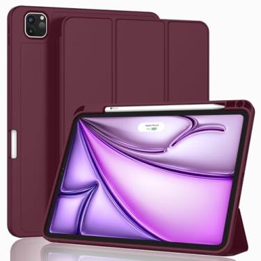 Imagem de ZryXal Nova Capa Para Ipad Air 13 Polegadas M2 2024 Com Suporte Para Lápis, Capa Inteligente Para Ipad [Suporte Para Pencil Pro E Pencil (Usb-C)], Suporte Para Touch Id E Ativação/Repouso Automático