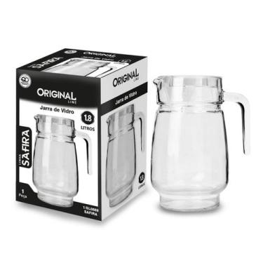 Imagem de Jarra de vidro para suco agua com tampa 1,8 litros - Original, Transpa