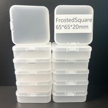 Imagem de Organizadores de contas pequenas, 12 caixas de armazenamento de plástico mini recipientes transparentes de armazenamento de contas caixas transparentes com tampa articulada