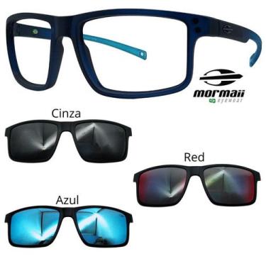Imagem de Oculos Mormaii Swap 5 6127 KC6 Azul Fosco Com 3 Clipons, Cinza, Azul, 