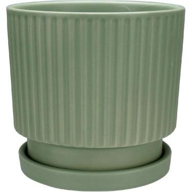 Imagem de VASO PLANTA CACHEPÔ HOME&CO CERÂMICA 13x14x14cm VERDE DECORATIVO