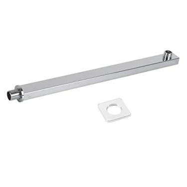 Imagem de QANYEGN Extensão de braço de chuveiro polido longo de 16 polegadas, coluna de chuveiro oculta, braço de chuveiro de extensão de chuveiro montado na parede de aço inoxidável