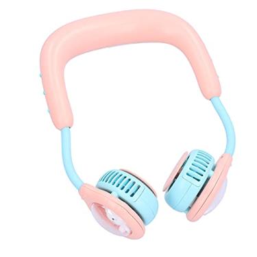 Imagem de Vomeko Crianças penduradas fãs de pescoço, mão recarregável Fãs pessoais, mini ventilador elétrico portátil, para sala de viagem esportes ao ar livre doméstica (Pink)