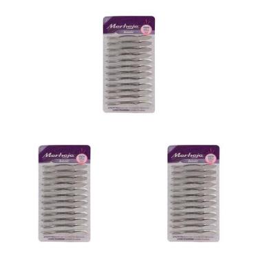 Imagem de Kit 3 Und Pinça De Aço Inox Merheje Conjunto 104 12 Und