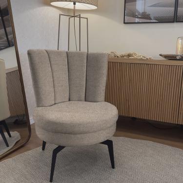 Imagem de Poltrona Flor Giratória - Tecido Linho Safira Marrom