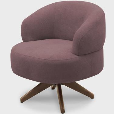 Imagem de Poltrona Decorativa Giratória Sala de Estar Living Seven F04 Veludo Lilás - Lyam Decor