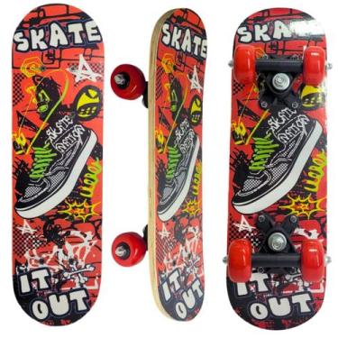 Imagem de Mini Skate De Madeira Resistente Infantil Completo Montado Até 30 Kg L