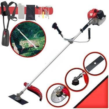 Imagem de Roçadeira e Cortador de Grama Lateral Cg430 TB 43cc 2hp com Faca 2 Pontas + Lamina de Vídea 40 Dentes p/ Troncos