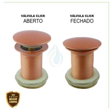 Imagem de Valvula Ralo Click Up Inteligente Em Metal Inox Para Banheiro Pia Cuba