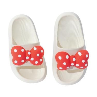 Imagem de Drecage Chinelo Infantil Unissex Para Meninos E Meninas, Sandálias De Dedo Confortáveis Para Banho, Sapatos De Praia E Jardim Com Laço Vermelho Para Crianças De 9 A 9,5 Anos