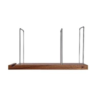 Imagem de Ioensy Titular de registro de fácil de montar o espaço de madeira salvando display rack de cd cd rack para sala de estudo em casa