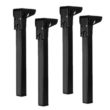 Imagem de SRSRS Pernas de mesa dobráveis de ferro de 70 cm, dobradiça autotravante, resistente 200 kg, para mesas de cabeceira, mesa de laptop, móveis DIY (preto, 70 cm))