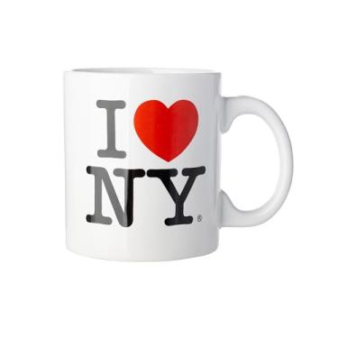 Imagem de Artisan Owl Caneca de lembrança de cerâmica jumbo I Love NY – Xícara de café de 340 g – Presente da cidade de Nova York, 10 x 10 x 10 cm (branca)