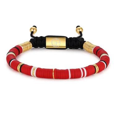 Imagem de WP WEPICK Pulseiras masculinas de aço inoxidável banhado a ouro 18 K, corrente de elos francos, pulseira ajustável para homens, joias masculinas não manchadas, presente de aniversário, 7mm, Sem Pedra