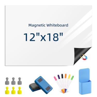 Imagem de Papel magnético apagável a seco para quadro branco 30,5 x 45,7 cm, quadro branco de geladeira Babenoun na parede para organizador e planejador, lista de compras de geladeira de cozinha com marcador,