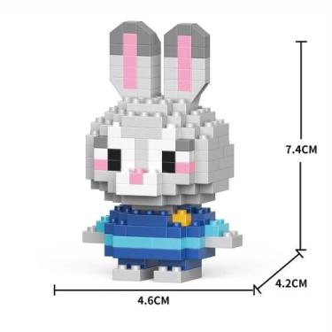 Imagem de Brinquedo Blocos de Montar Infantil Brinquedo Educativo Animais De Bri