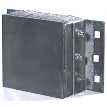 Imagem de Durable Corporation Amortecedor de borracha de aço, retangular, laminado, montagem horizontal, 6 furos, 50,8 cm de comprimento, 30,5 cm de largura, 15,2 cm de profundidade, 45,7 cm furo central a