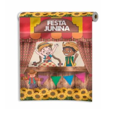 Imagem de Painel de tnt de festa junina arraia cangaço para decoração (Painel Foto)