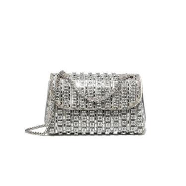 Imagem de Bolsas clutch Sweetovo Strass para mulheres prateadas