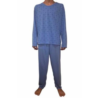 Imagem de Pijama Inverno Masculino Adulto Estampado - Olv Jeans, Azul, G