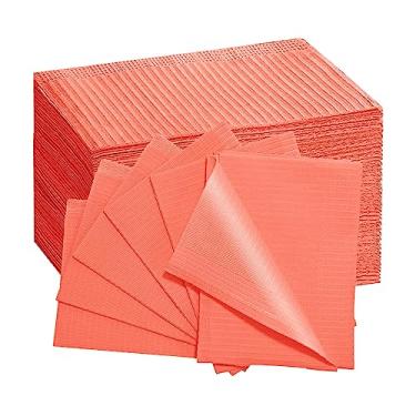 Imagem de EZEELAI 50 Folhas De Babador Odontológico Descartáveis, Babadores 3 Camadas Para Técnicos Unhas, Guardanapo Dentista E Paciente, À Prova D'Água, Duráveis Resistentes A Fluidos, 33 Cm X 45 Cm, Laranj