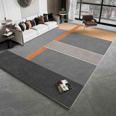 Imagem de Tapete geométrico americano para decoração de casa, tapete grande para salas de estar e quartos, refrescante e que não solta pelos (120 x 160 cm (3,9 x 5,3 pés/NSJR leve-4))