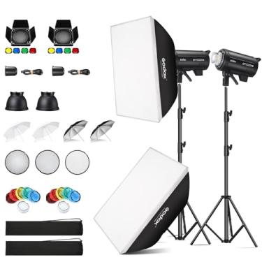 Imagem de Godox Kit de flash de estúdio DP1000III-V DP1000IIIV DP1000IIIV, 1000ws luz do dia ao ar livre, sistema X sem fio 2,4G, lâmpada de modelagem de 30W, suporte Bowens para fotografia de retrato de