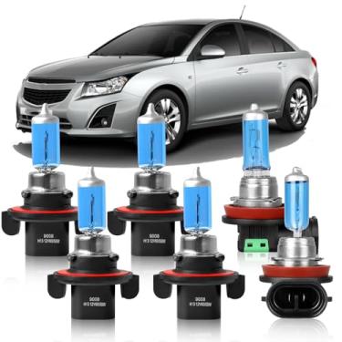 Imagem de OQSNCV Lâmpadas De Farol Halógenas Para Chevrolet Chevy Cruze 2011, 2012, 2013, 2014 E 2015, Kit Substituição Alto + Baixo Faróis Neblina H11, Pacote Com 6