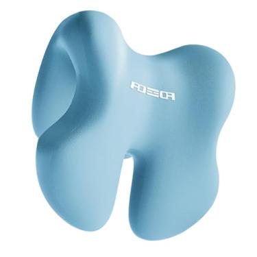 Imagem de Ioensy Almofada de encosto com suporte de pescoço e memória para cadeira de escritório, apoio de cabeça multifuncional, almofada lombar para cama, leitura, Azul Claro