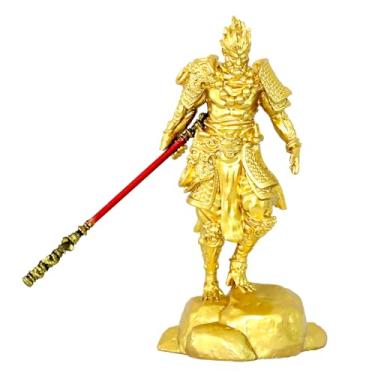 Imagem de SAINWORDS Mito chinês macaco rei Wukong estátua estatueta resina escultura jogo modelos kits de decoração de casa para prateleira de livros armário escritório mesa decoração topo de mesa ornamentos